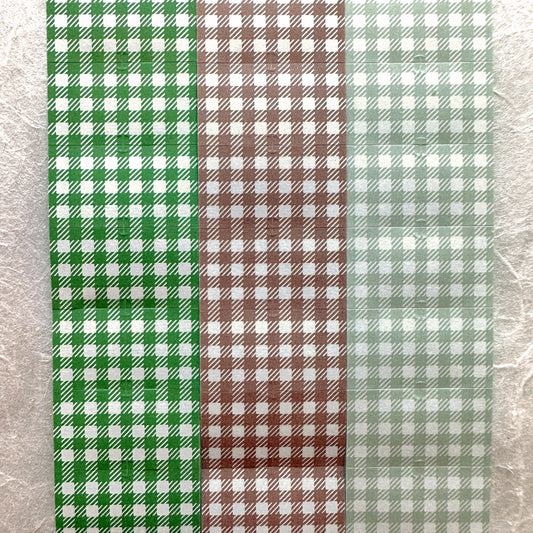 Stamp Marche - Gingham Check label sticker rolls SAMPLES