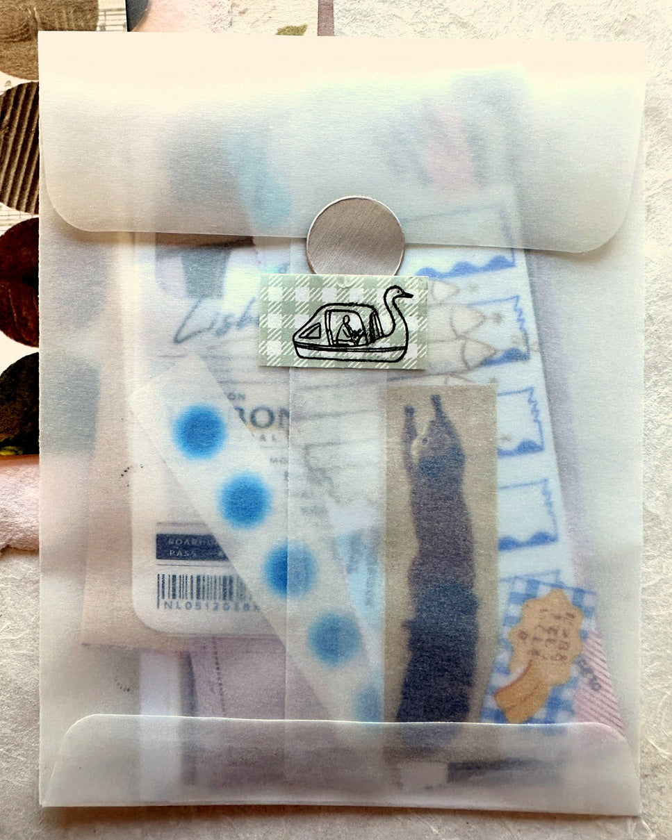 Stamp Marche - Gingham Check label sticker rolls SAMPLES