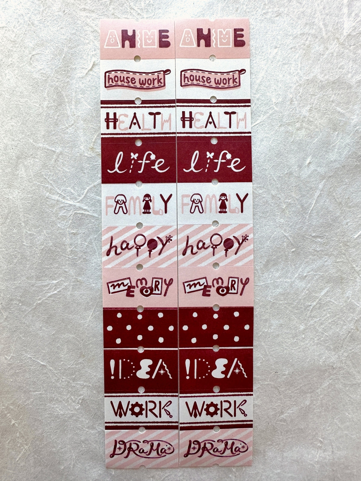 Stamp Marche - Heading pattern label sticker rolls SAMPLES