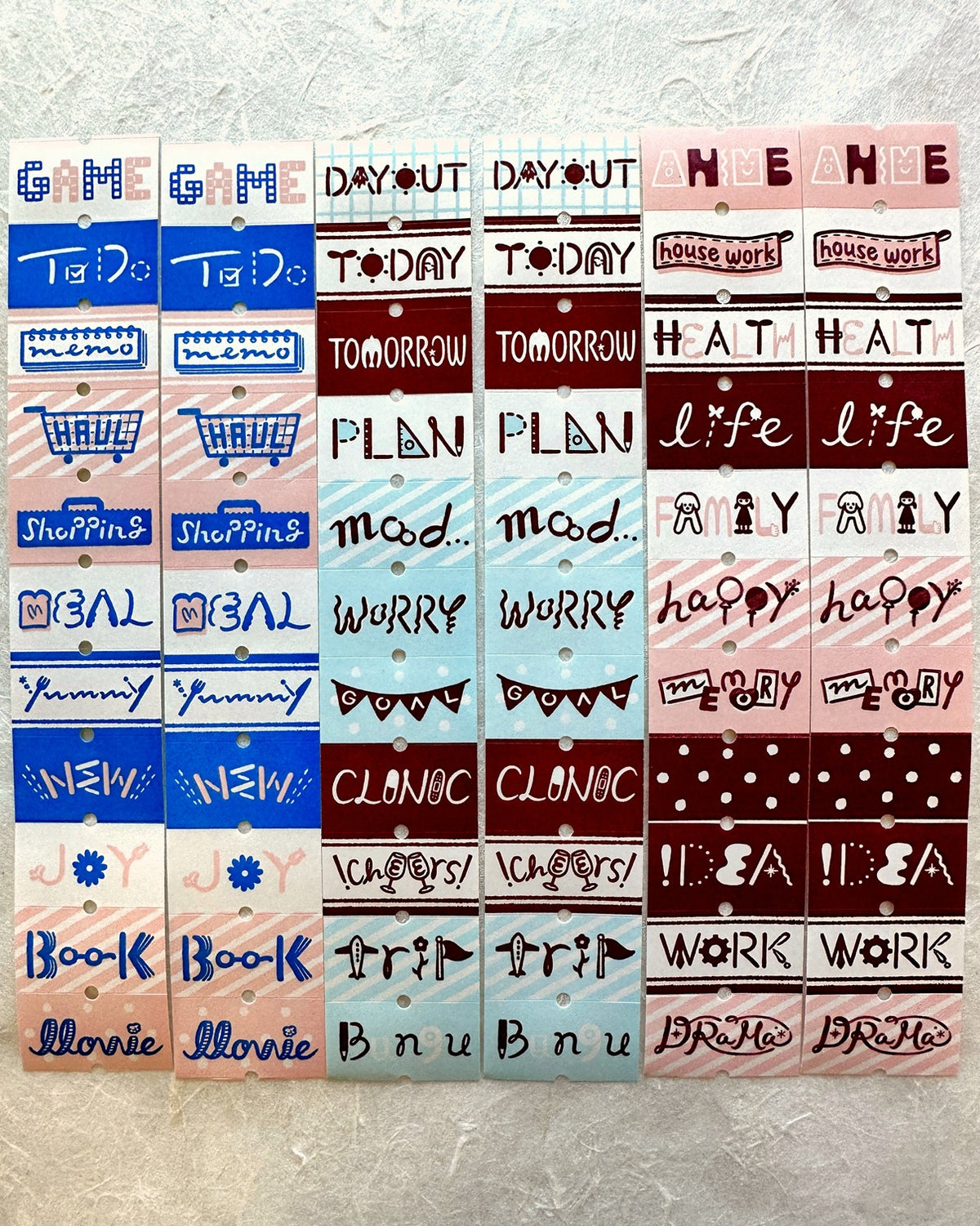 Stamp Marche - Heading pattern label sticker rolls SAMPLES