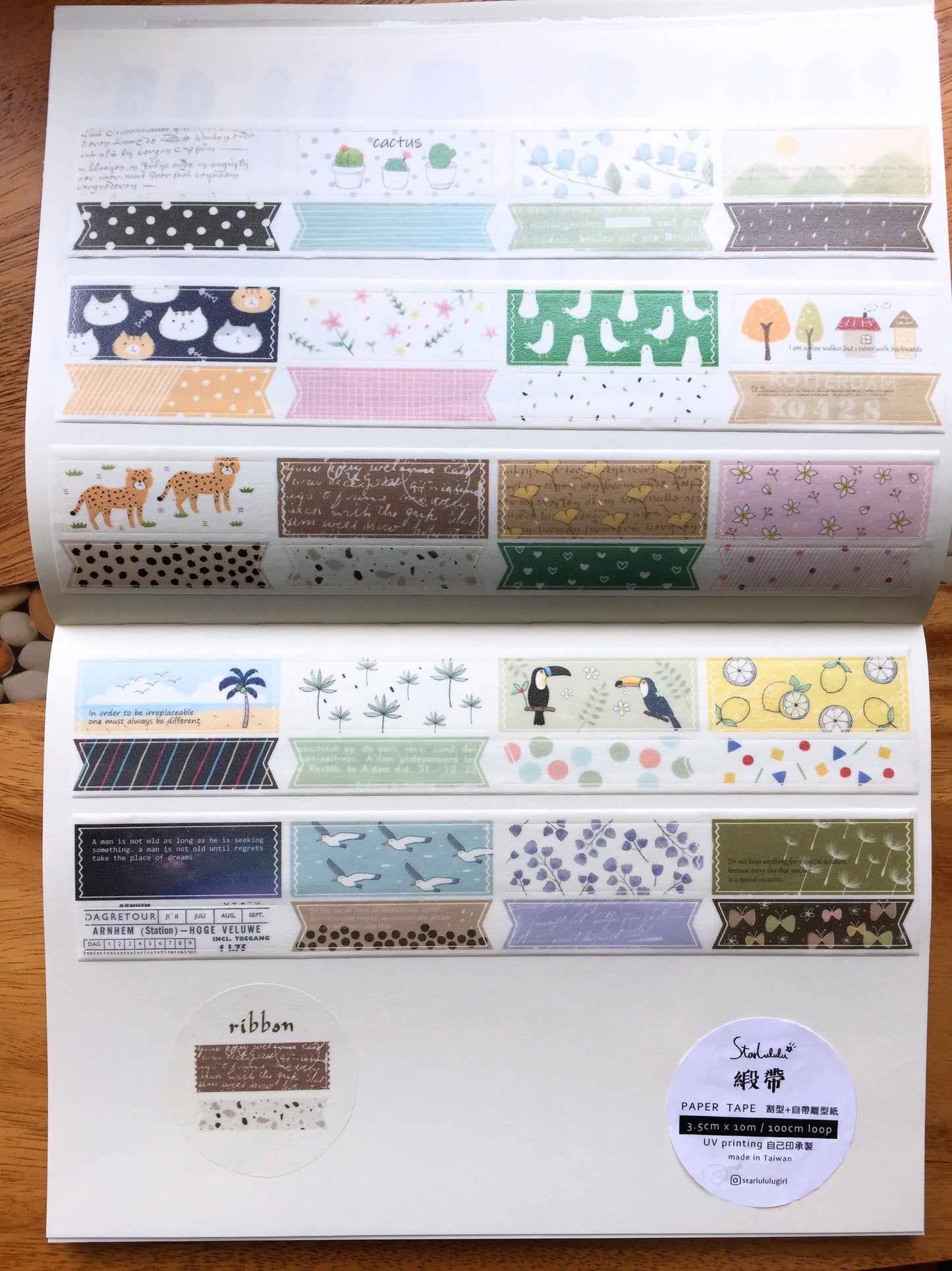 Starlululu - Ribbon kiss-cut washi tape SAMPLES