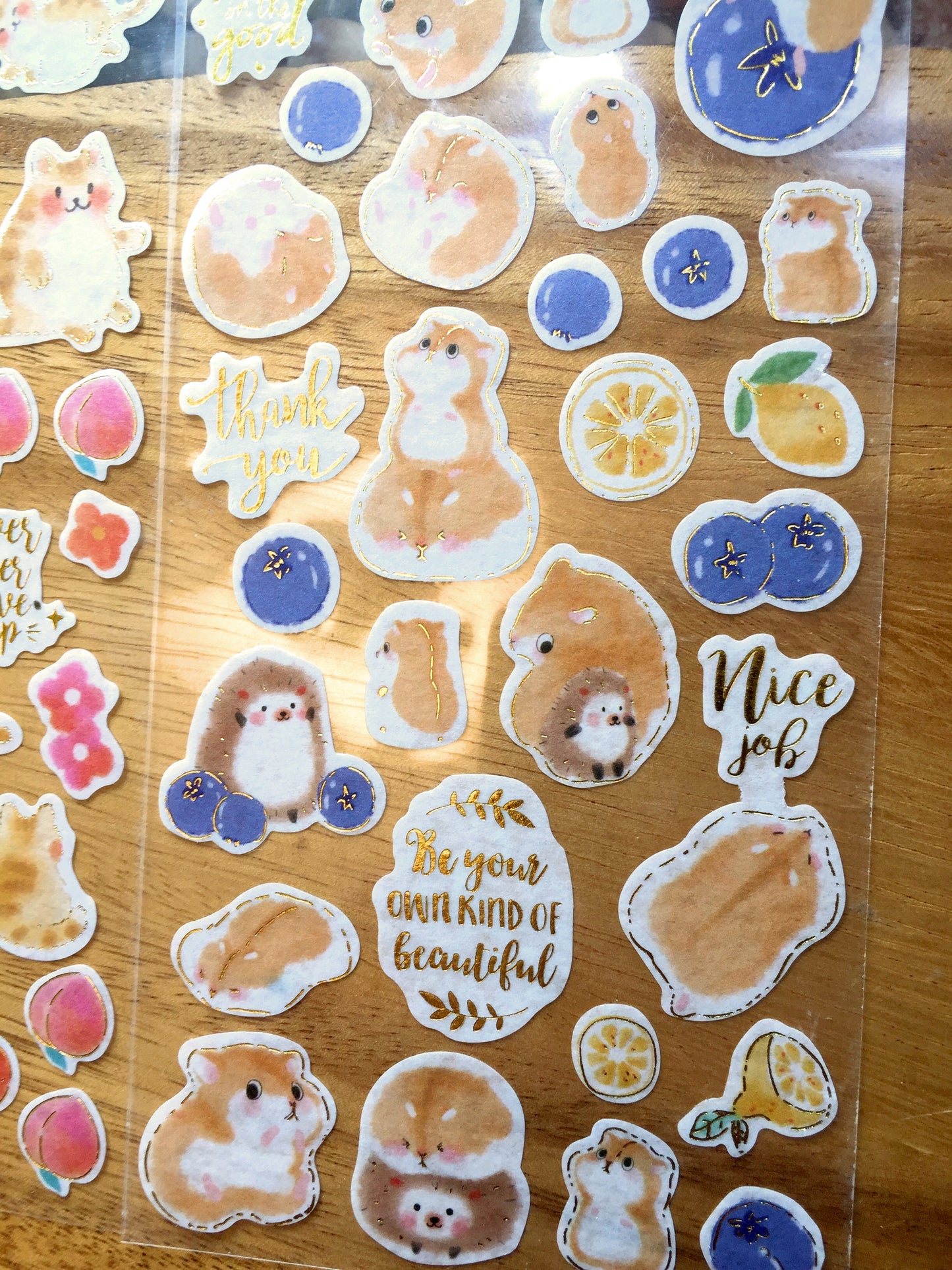DESTASH - Cute animal gold-foil washi sticker sheets