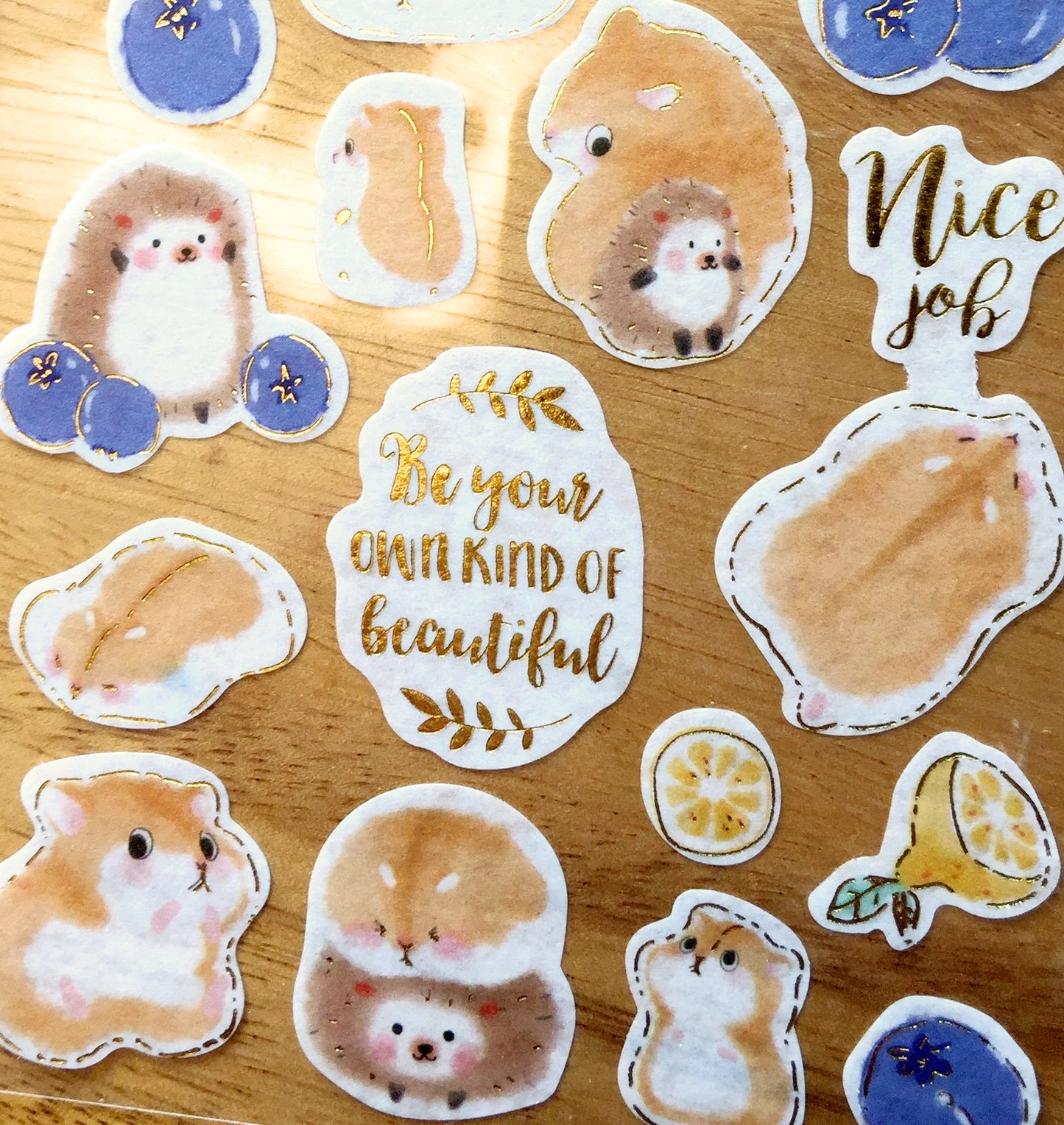 DESTASH - Cute animal gold-foil washi sticker sheets