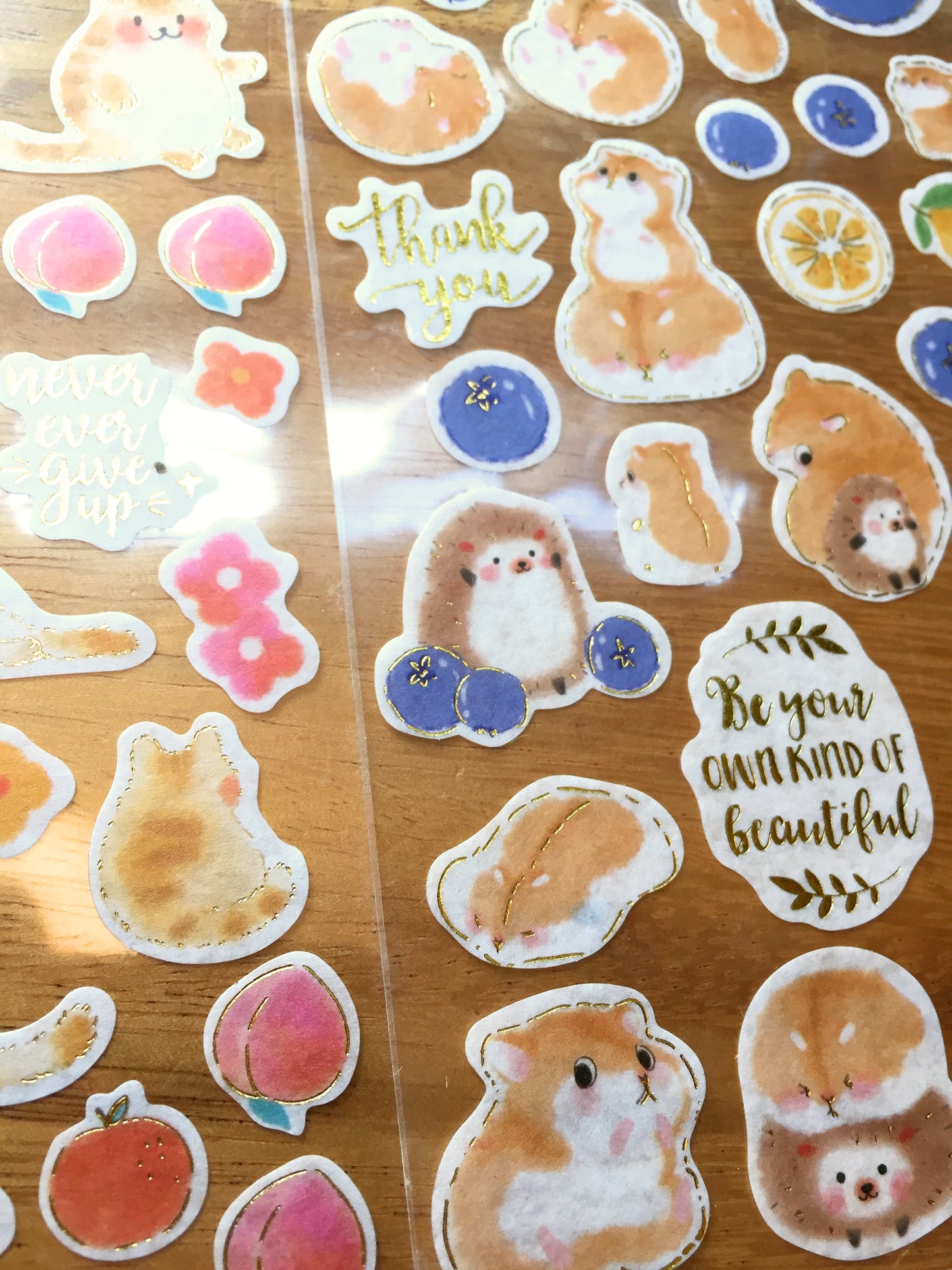 DESTASH - Cute animal gold-foil washi sticker sheets