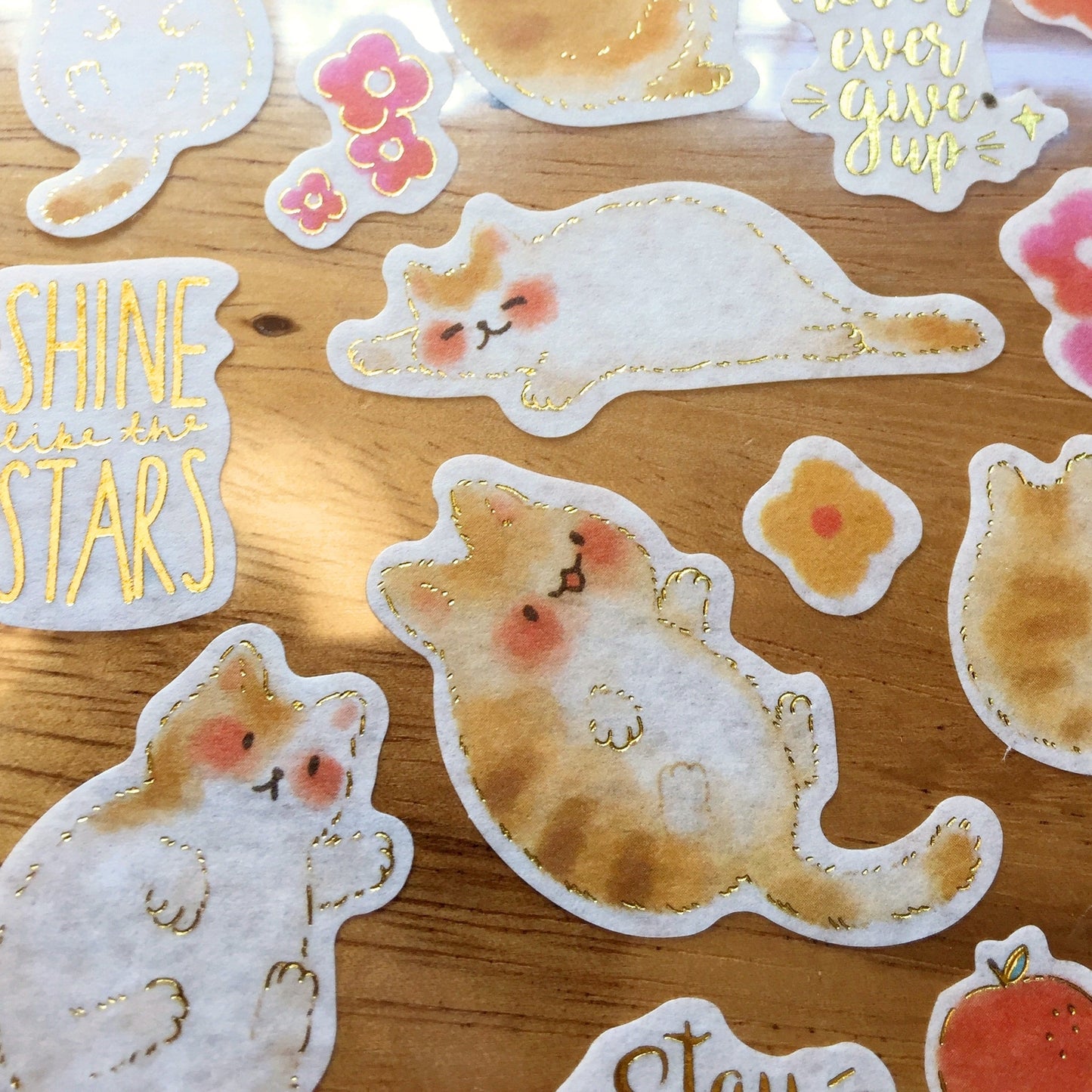 DESTASH - Cute animal gold-foil washi sticker sheets