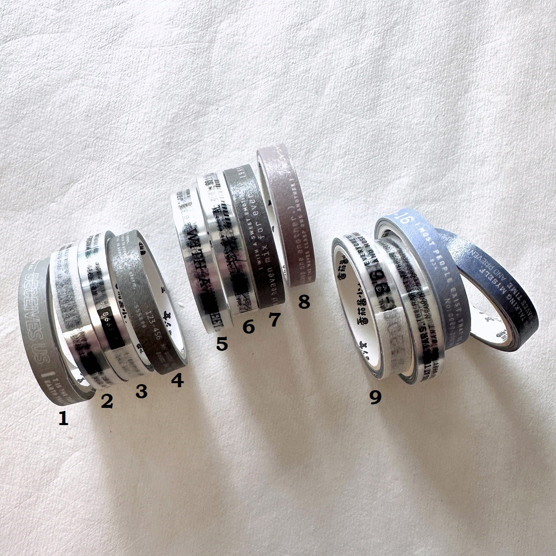 Tomato Jam Girl - Poetry series (Shelley, Tagore, Wilde) slim tapes (set of 9) SAMPLES