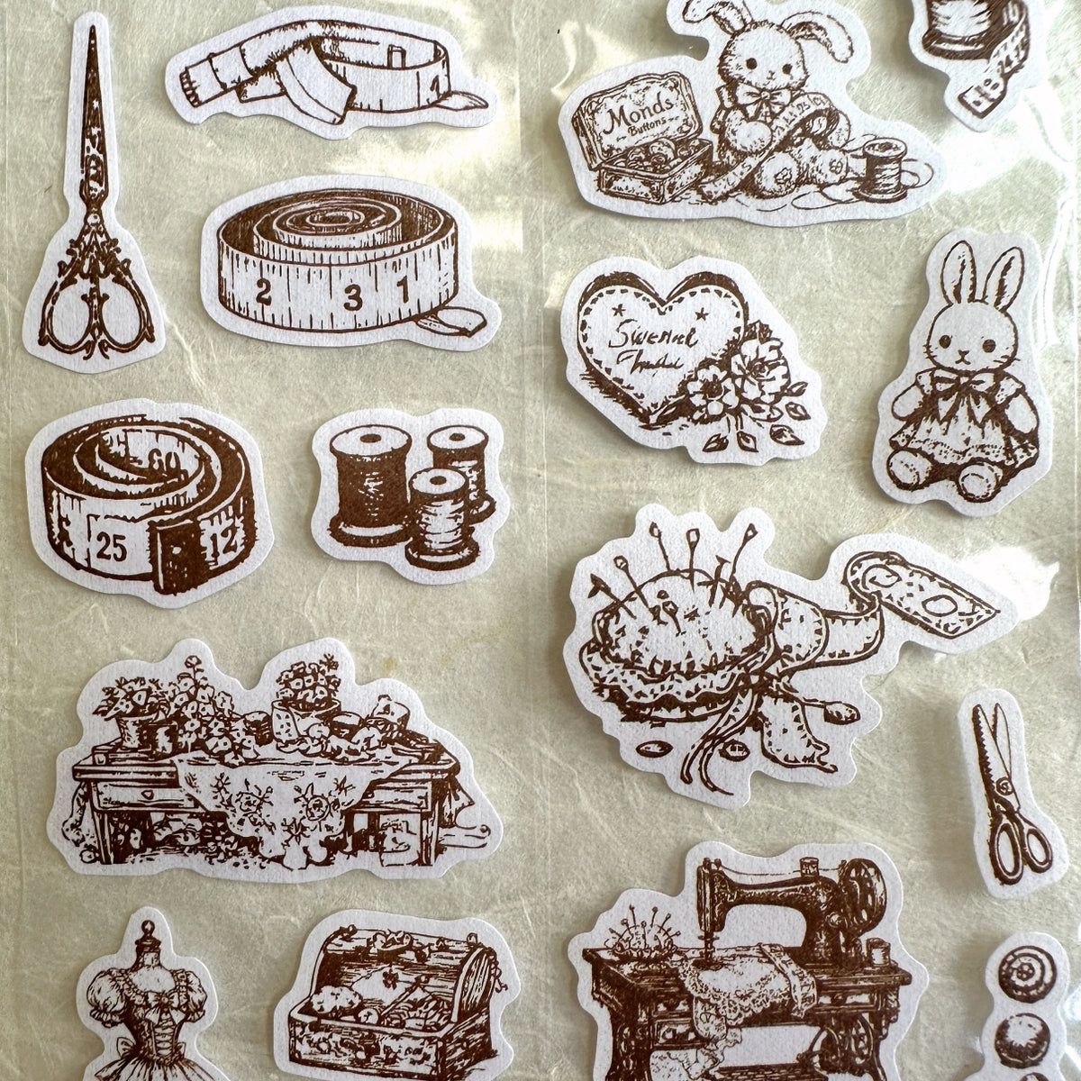 Tomato Jam Girl - Antique Tea Chat die-cut paper sticker roll SAMPLES