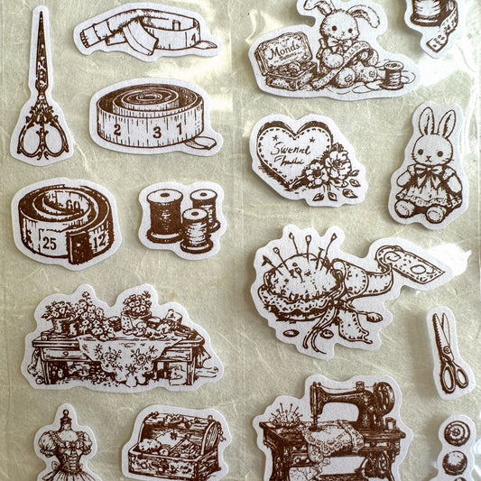 Tomato Jam Girl - Antique Tea Chat die-cut paper sticker roll SAMPLES
