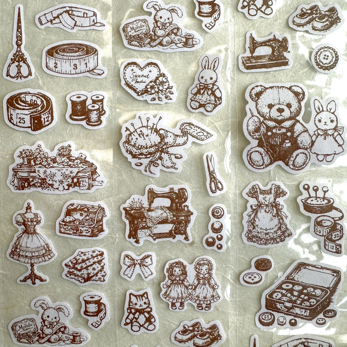 Tomato Jam Girl - Antique Tea Chat die-cut paper sticker roll SAMPLES