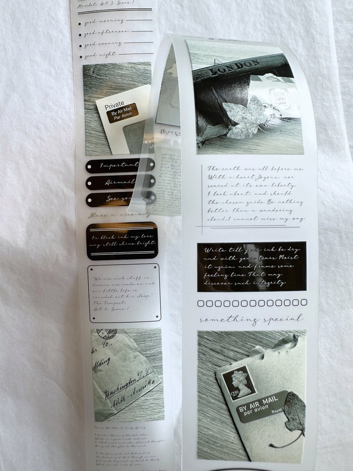 Traveling on Paper - A Letter PET tape SAMPLES