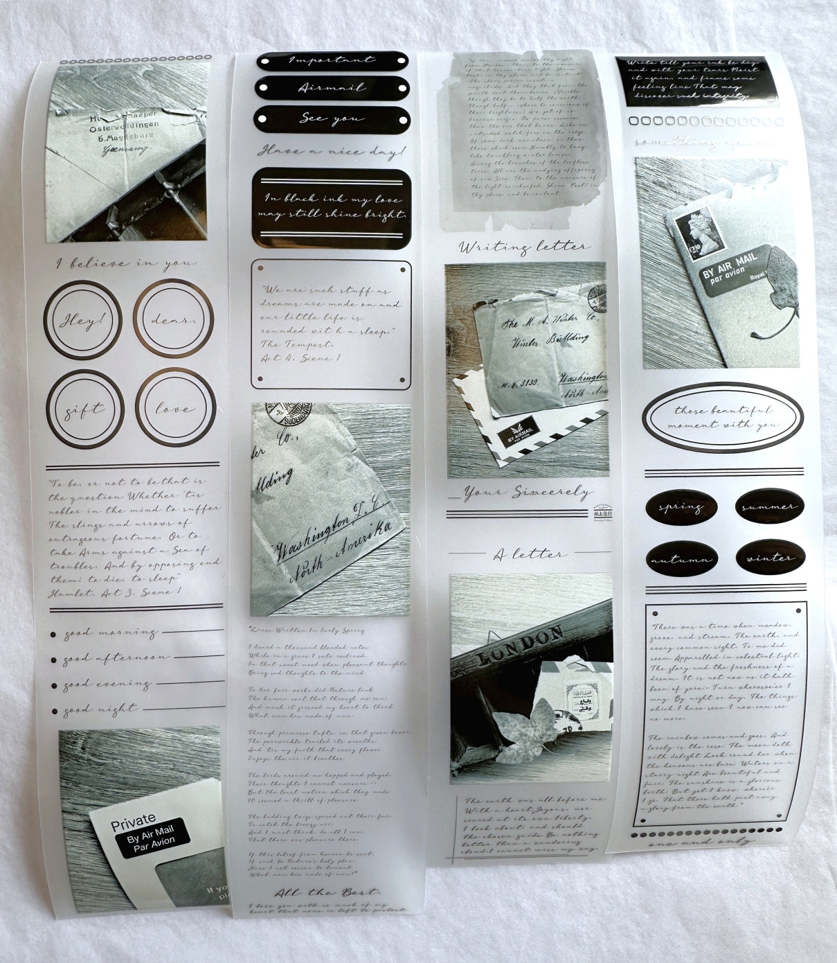 Traveling on Paper - A Letter PET tape SAMPLES