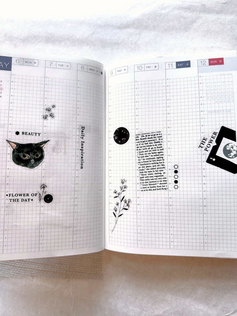 Traveling on Paper - Flower & the Moon PET tape SAMPLES