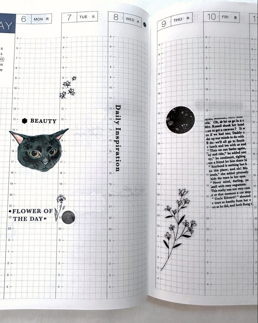 Traveling on Paper - Flower & the Moon PET tape SAMPLES