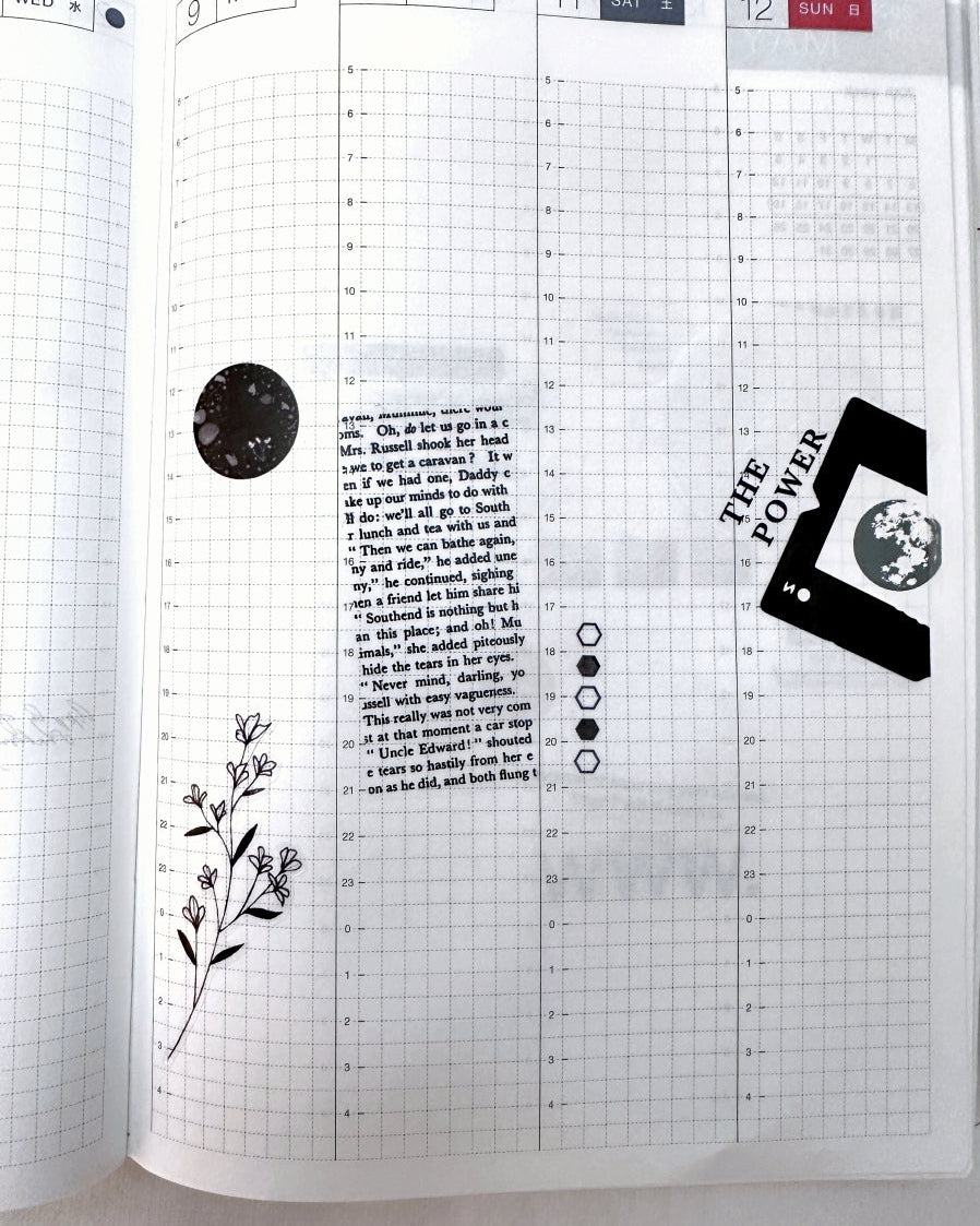 Traveling on Paper - Flower & the Moon PET tape SAMPLES