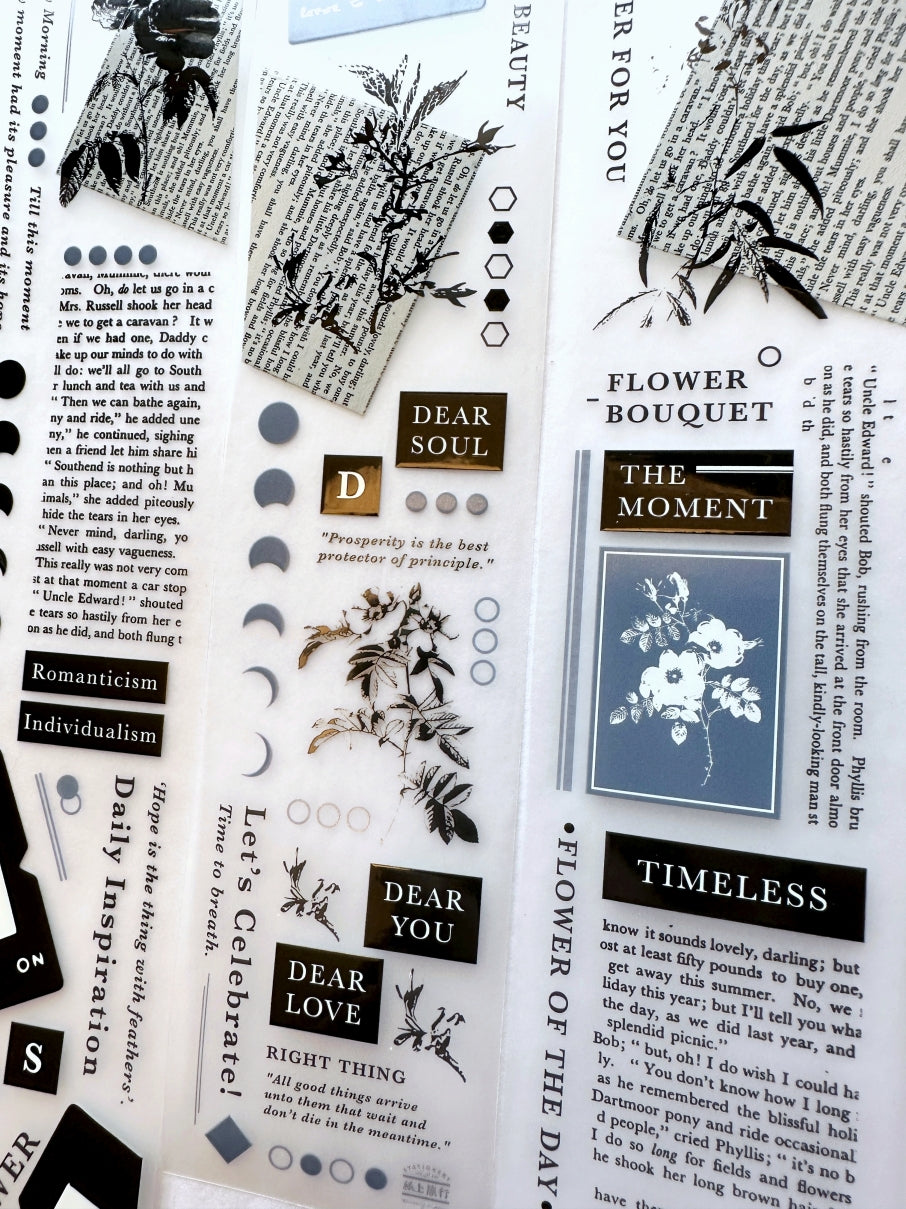 Traveling on Paper - Flower & the Moon PET tape SAMPLES