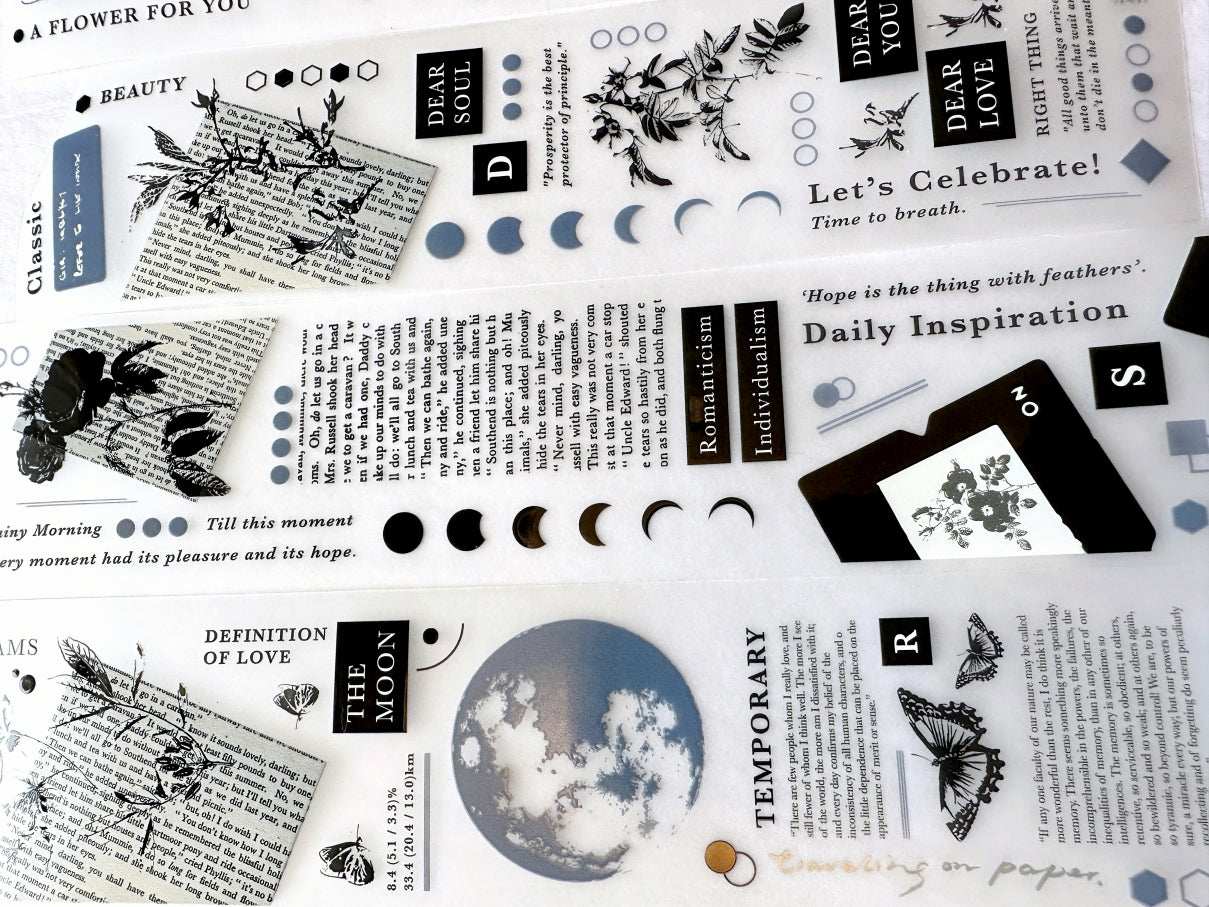 Traveling on Paper - Flower & the Moon PET tape SAMPLES