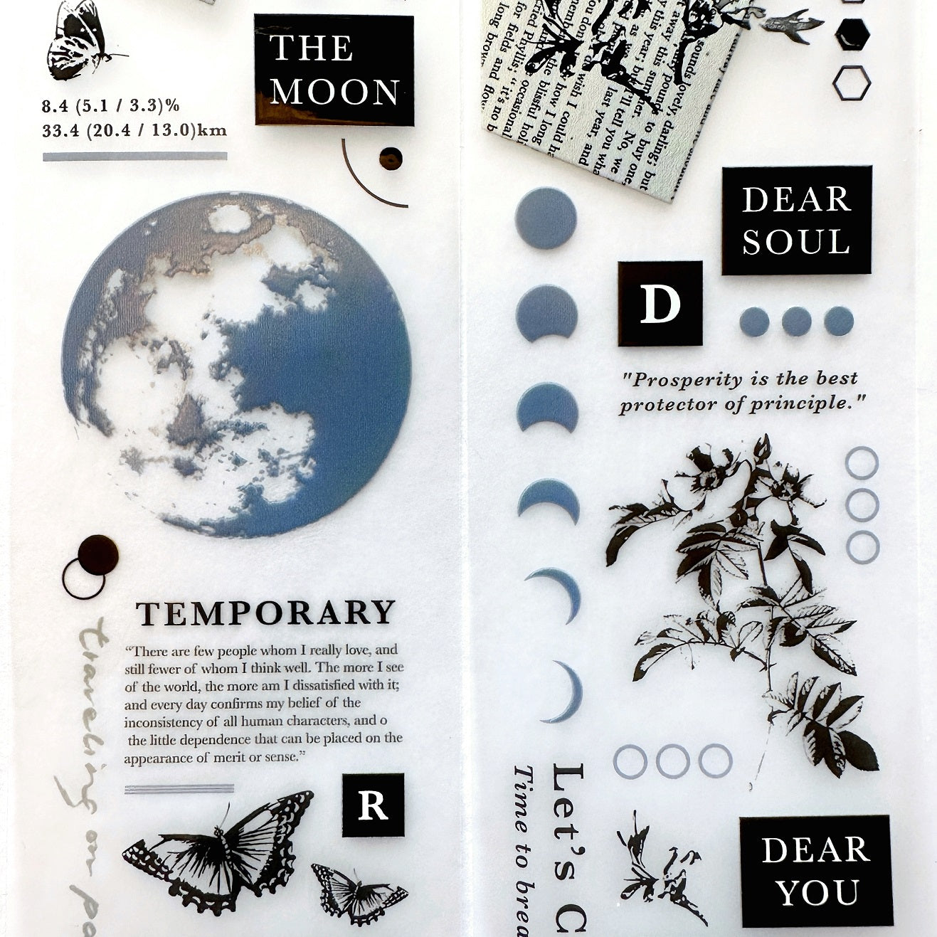 Traveling on Paper - Flower & the Moon PET tape SAMPLES