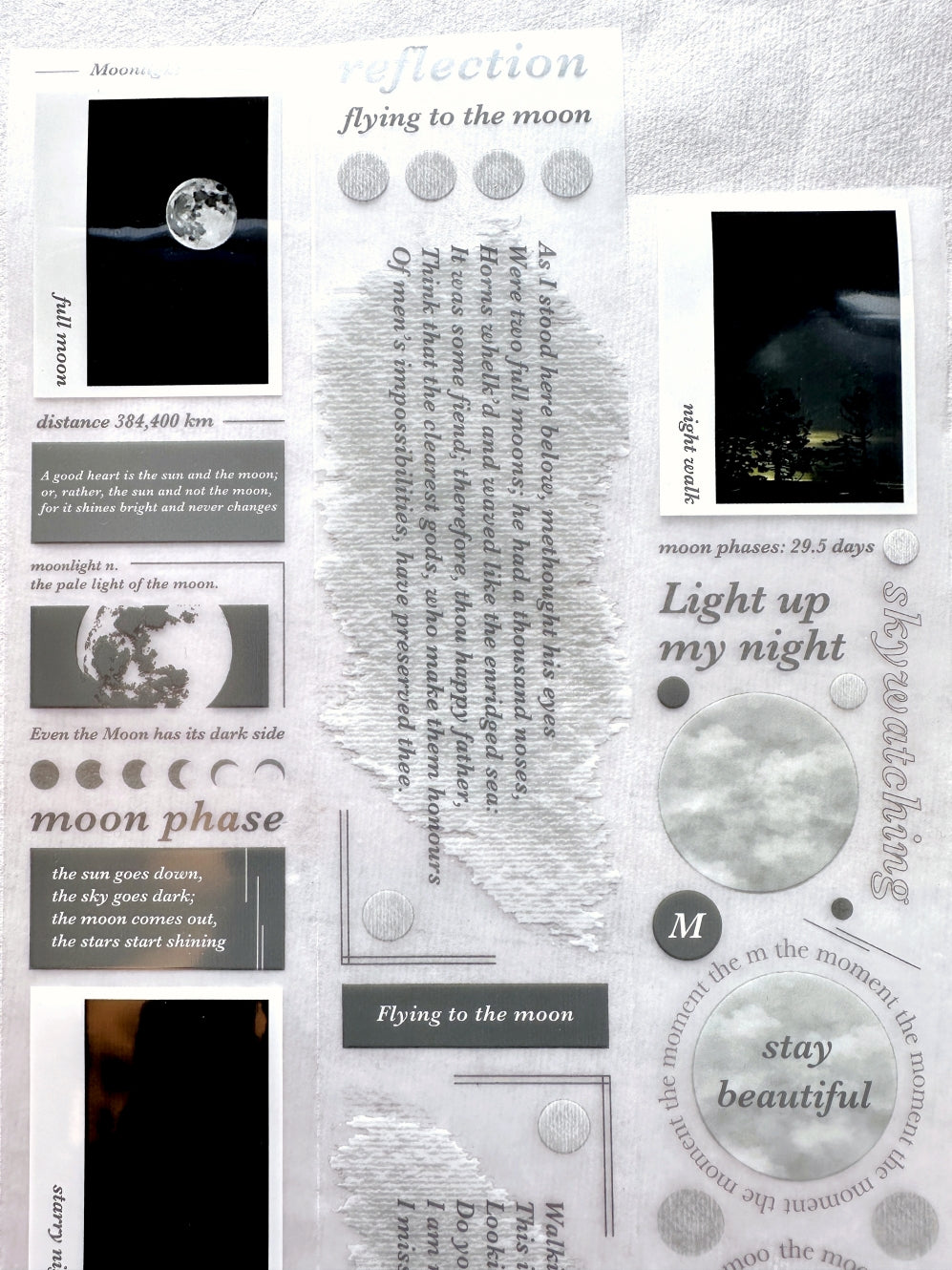 Traveling on Paper - Moonlight PET tape SAMPLES