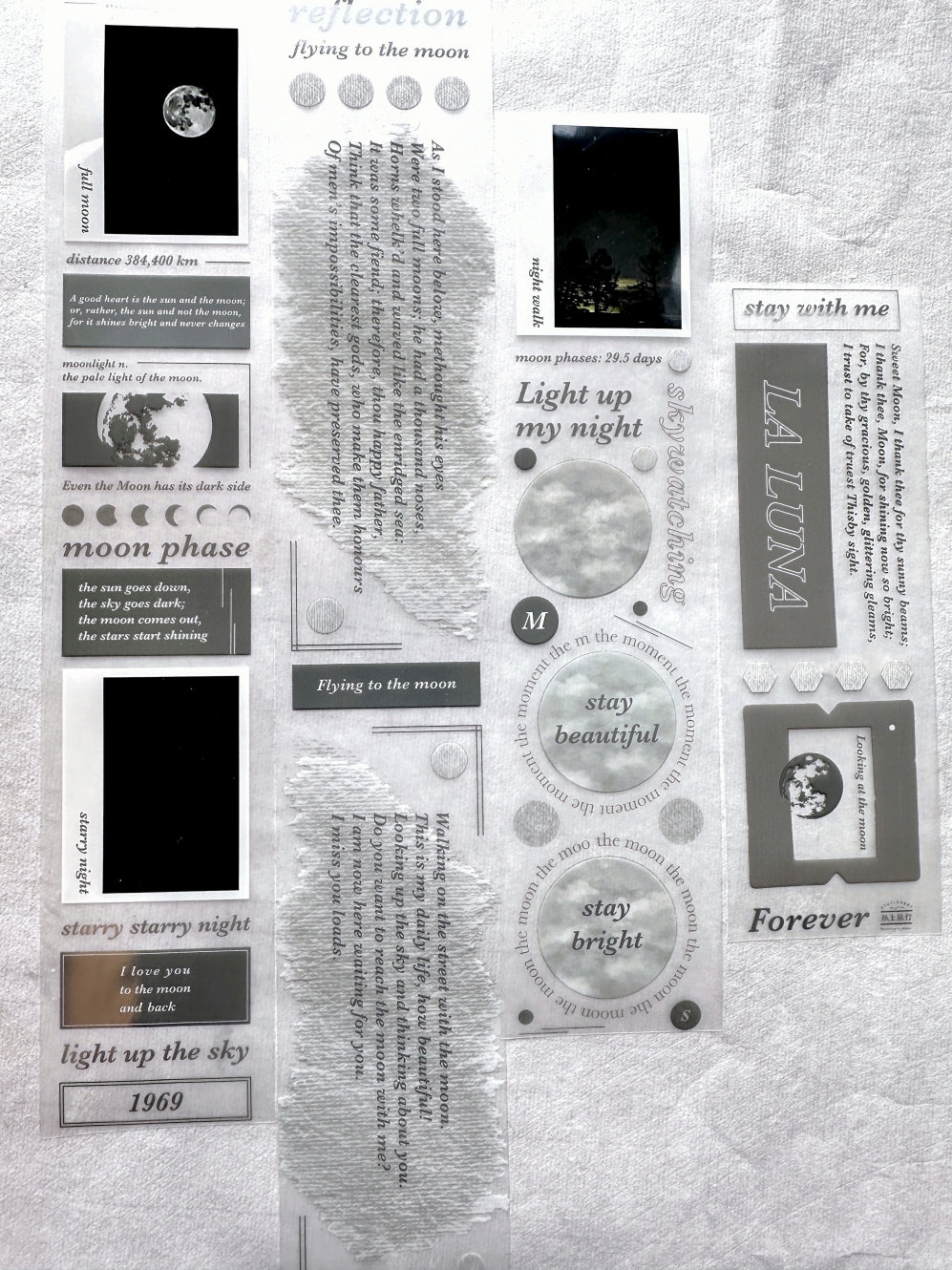 Traveling on Paper - Moonlight PET tape SAMPLES