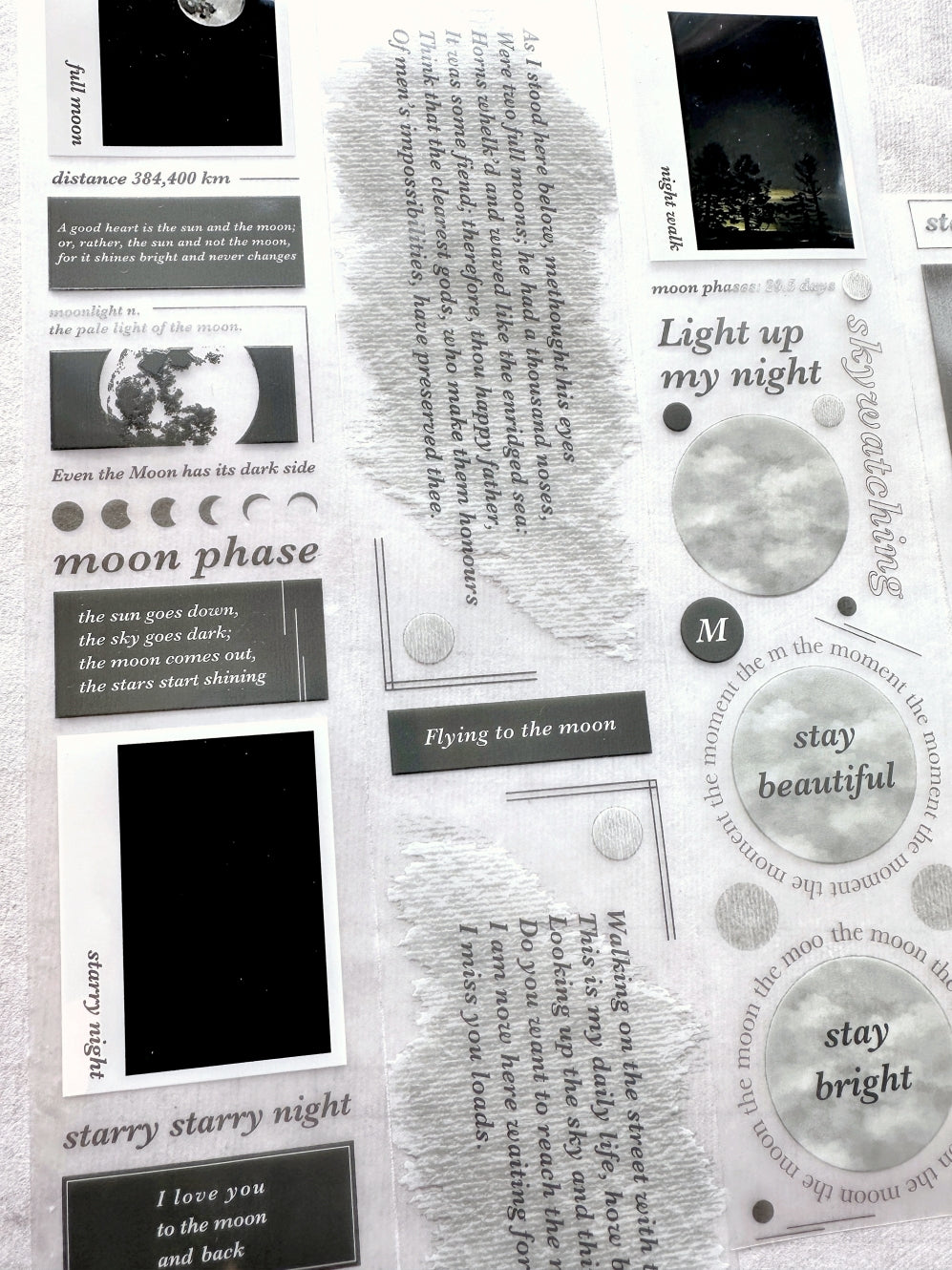 Traveling on Paper - Moonlight PET tape SAMPLES