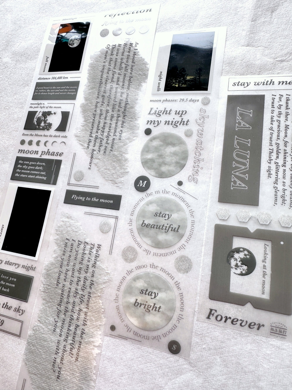 Traveling on Paper - Moonlight PET tape SAMPLES