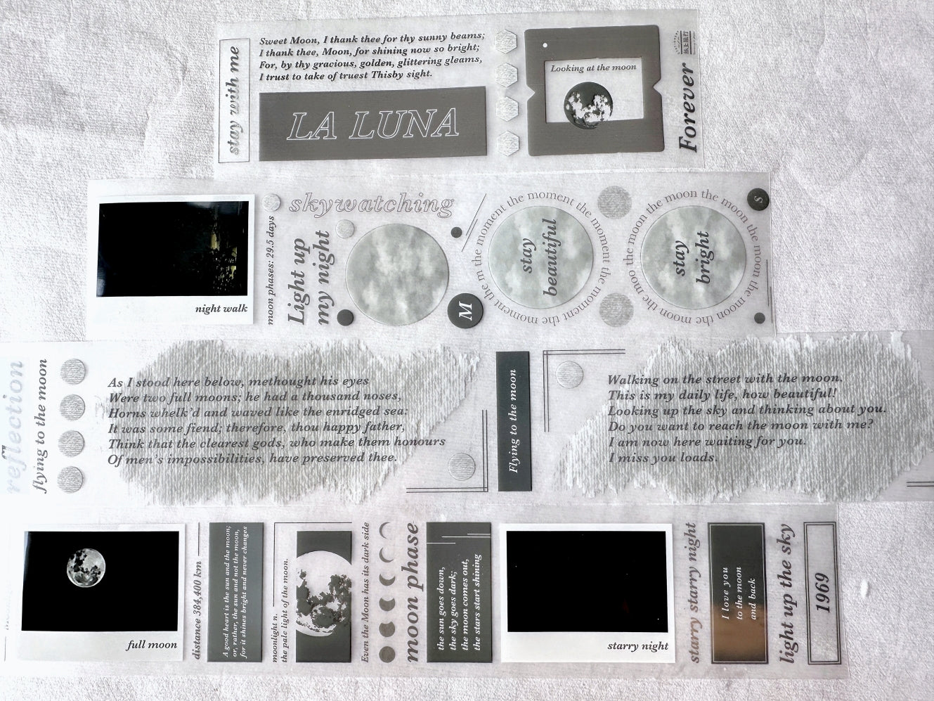 Traveling on Paper - Moonlight PET tape SAMPLES