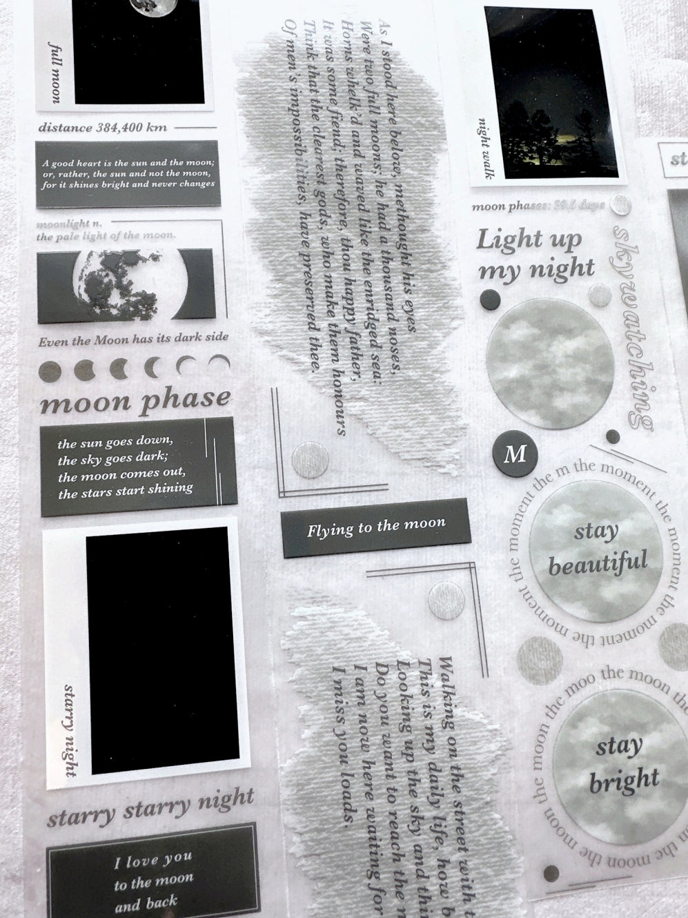 Traveling on Paper - Moonlight PET tape SAMPLES
