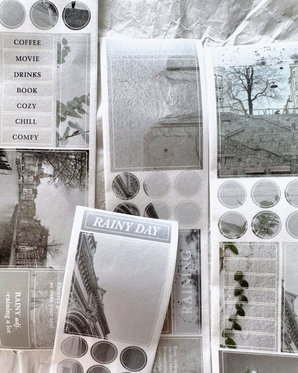 Traveling on Paper - Rainy Days kiss-cut washi tape SAMPLES