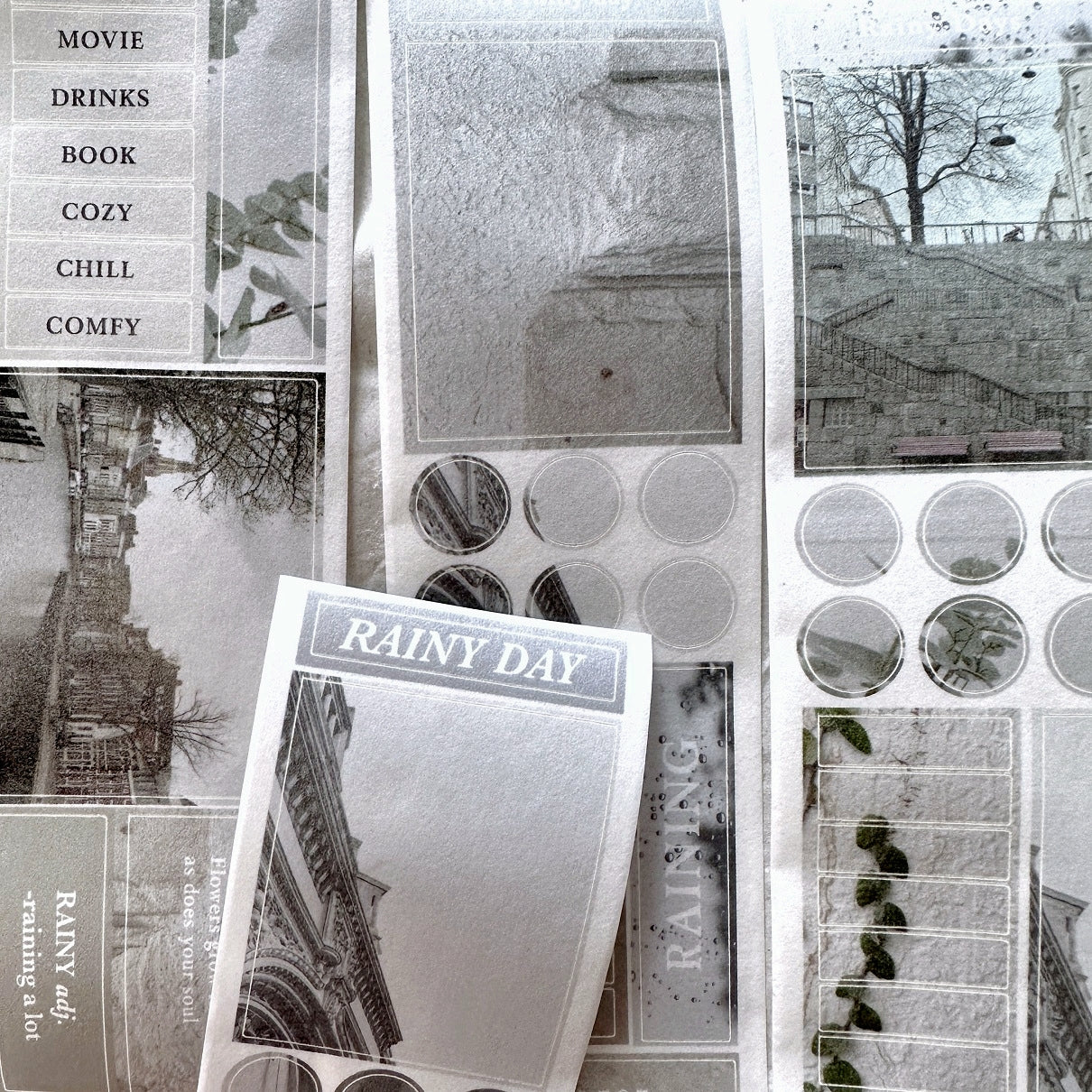 Traveling on Paper - Rainy Days kiss-cut washi tape SAMPLES