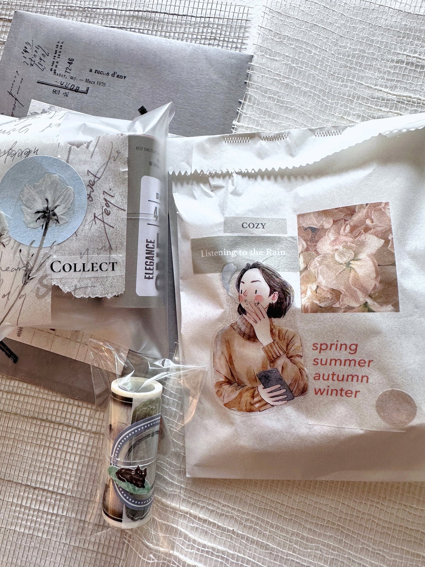 Traveling on Paper - Rainy Days kiss-cut washi tape SAMPLES