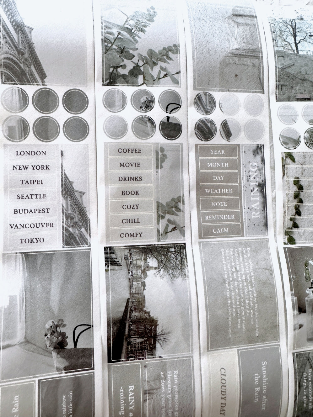Traveling on Paper - Rainy Days kiss-cut washi tape SAMPLES