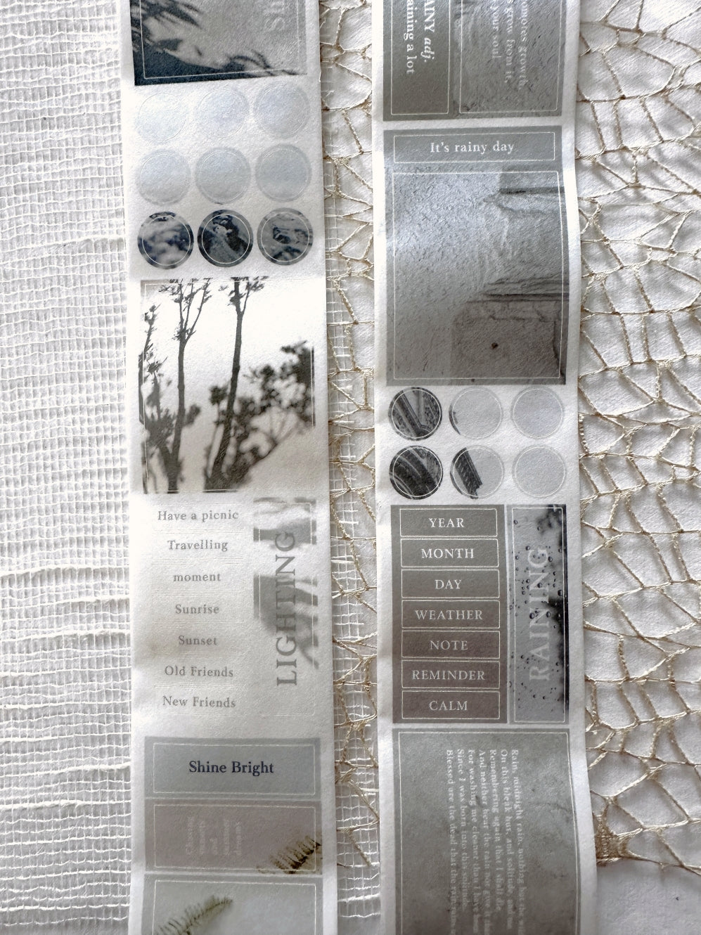 Traveling on Paper - Rainy Days kiss-cut washi tape SAMPLES