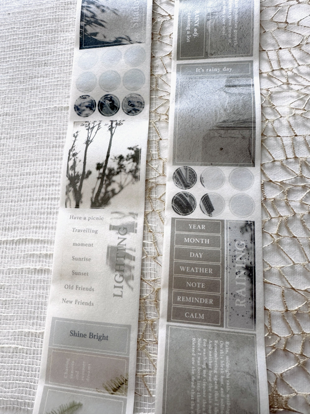 Traveling on Paper - Rainy Days kiss-cut washi tape SAMPLES