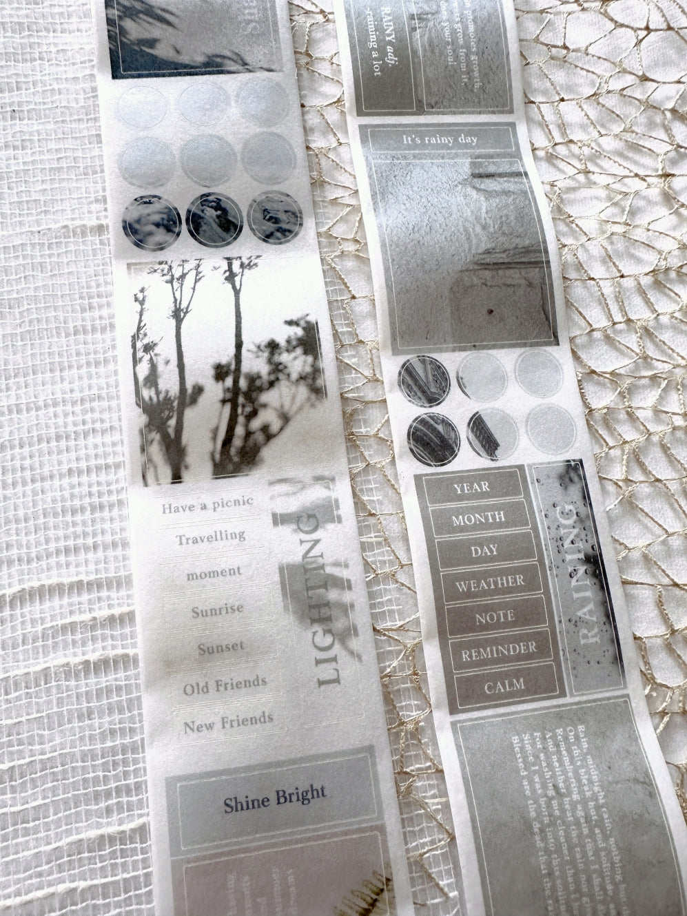 Traveling on Paper - Rainy Days kiss-cut washi tape SAMPLES