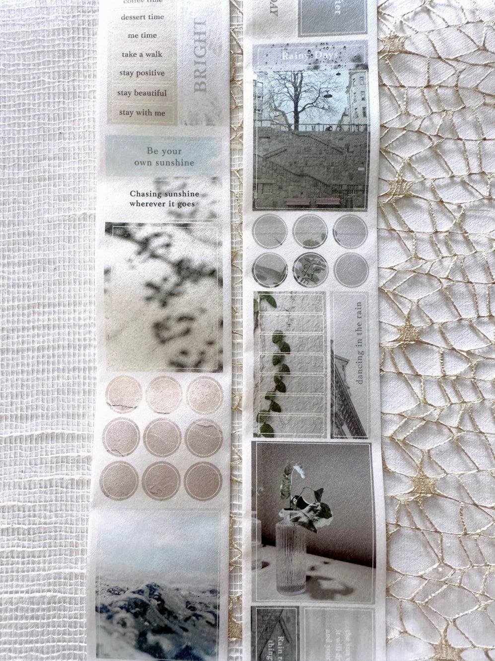 Traveling on Paper - Rainy Days kiss-cut washi tape SAMPLES