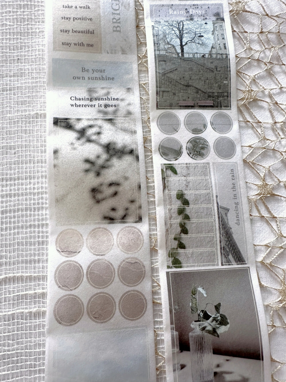 Traveling on Paper - Rainy Days kiss-cut washi tape SAMPLES