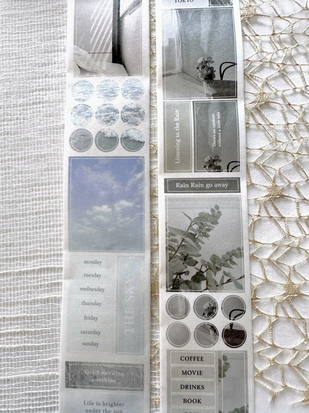 Traveling on Paper - Rainy Days kiss-cut washi tape SAMPLES