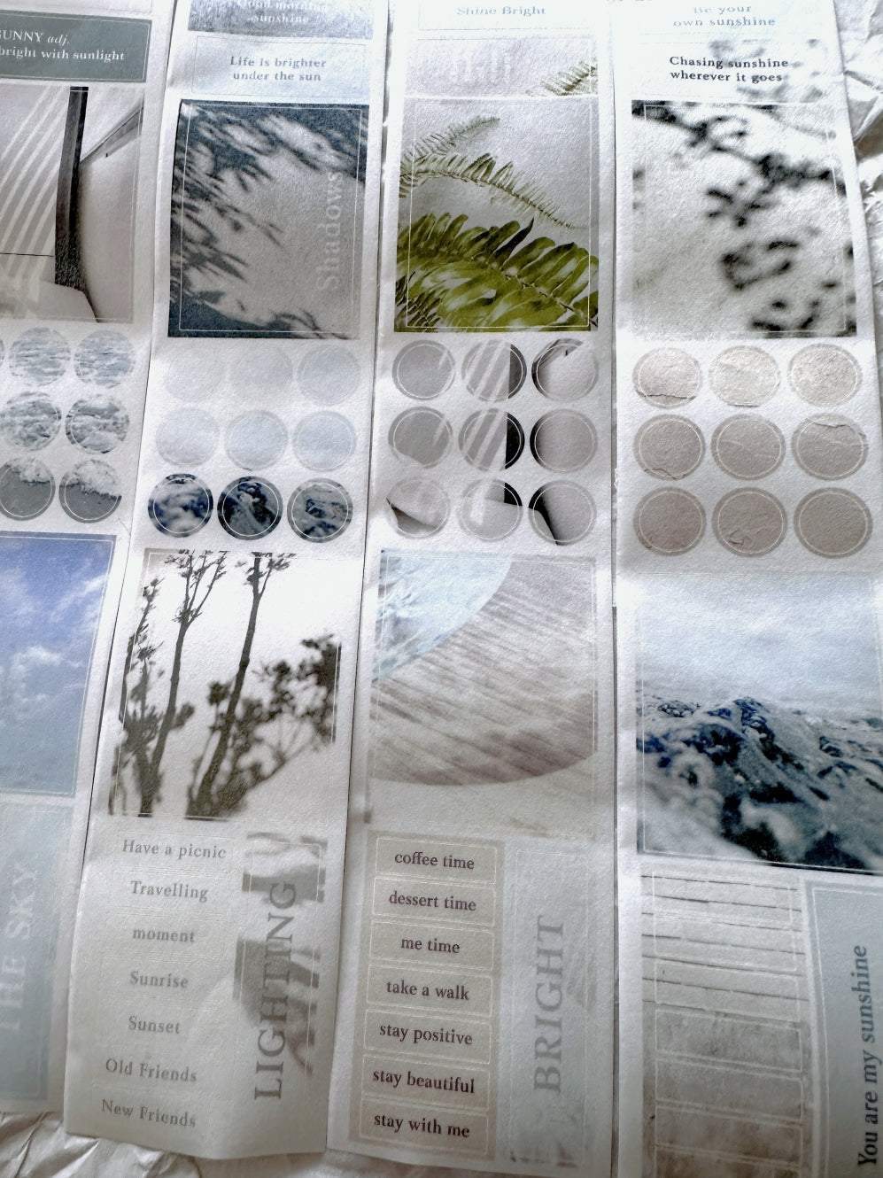 Traveling on Paper - Sunny Days kiss-cut washi tape SAMPLES