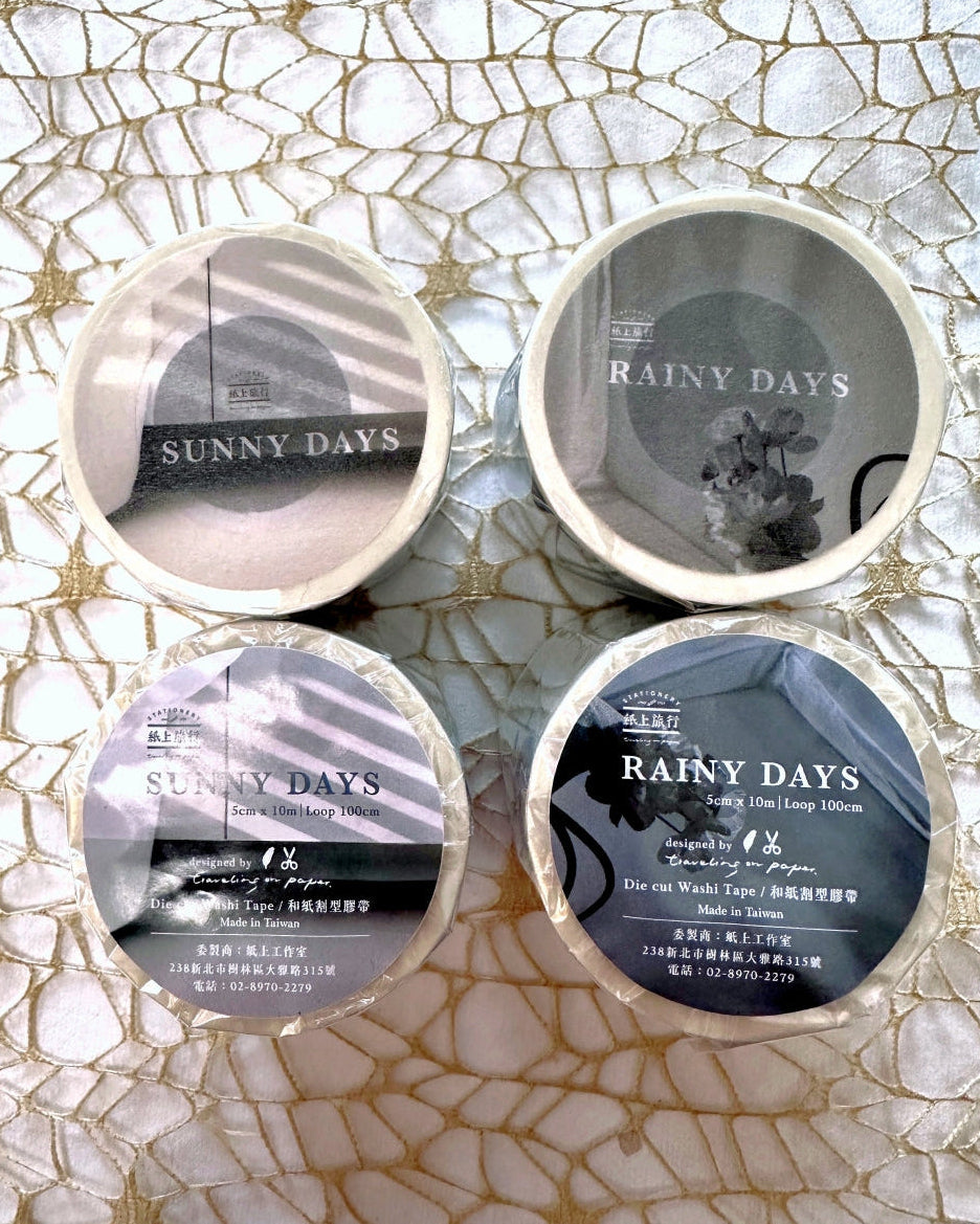 Traveling on Paper - Rainy Days kiss-cut washi tape SAMPLES