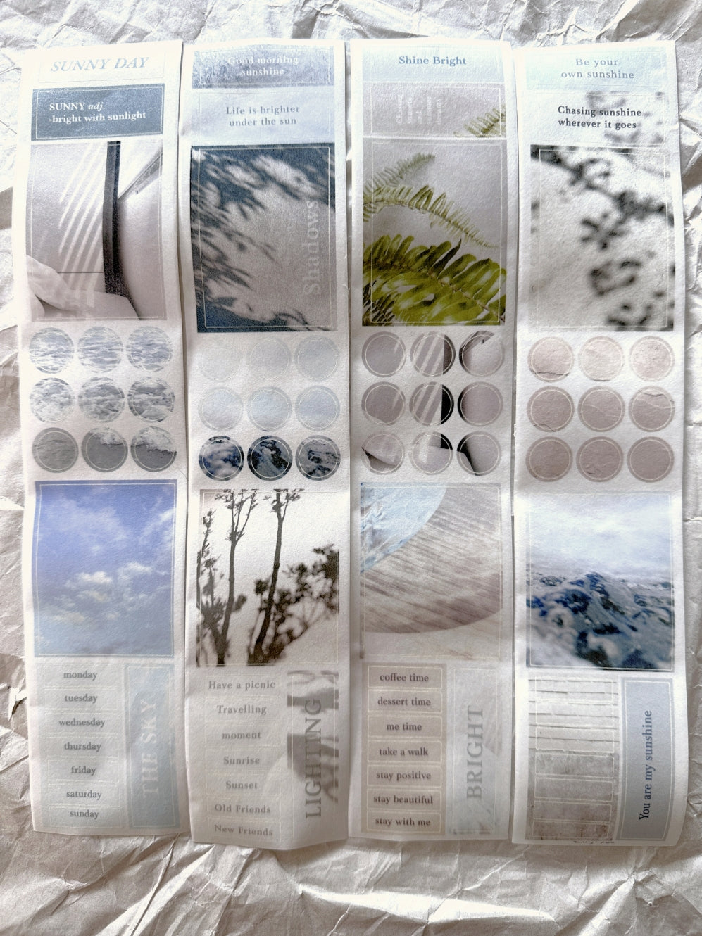 Traveling on Paper - Sunny Days kiss-cut washi tape SAMPLES