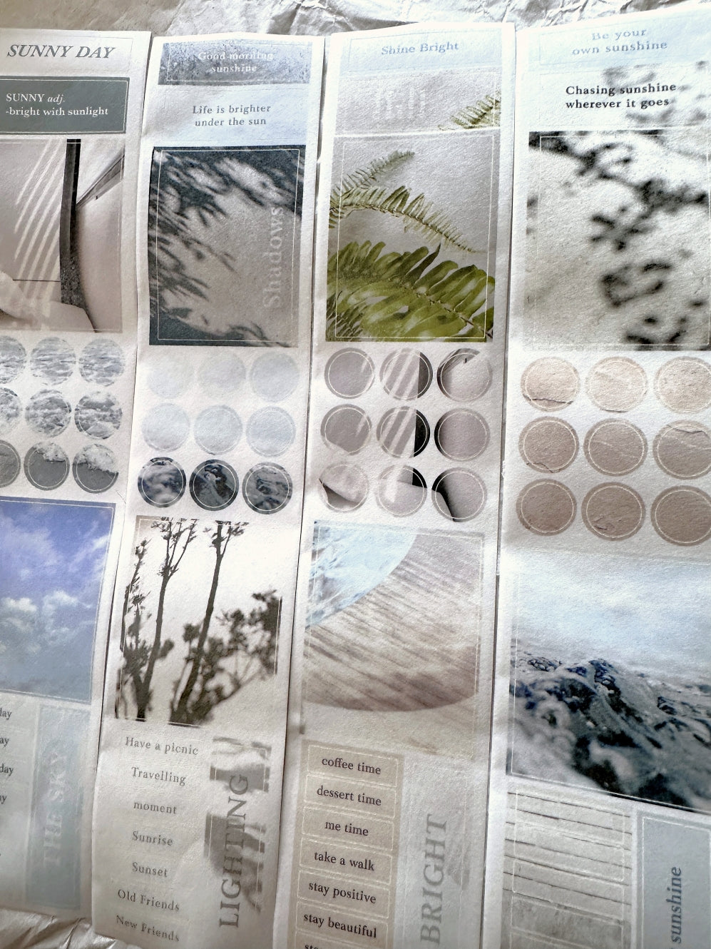 Traveling on Paper - Sunny Days kiss-cut washi tape SAMPLES