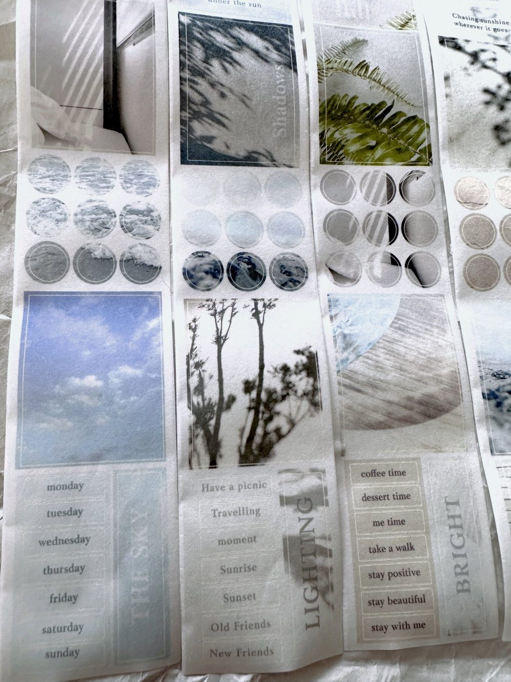 Traveling on Paper - Sunny Days kiss-cut washi tape SAMPLES