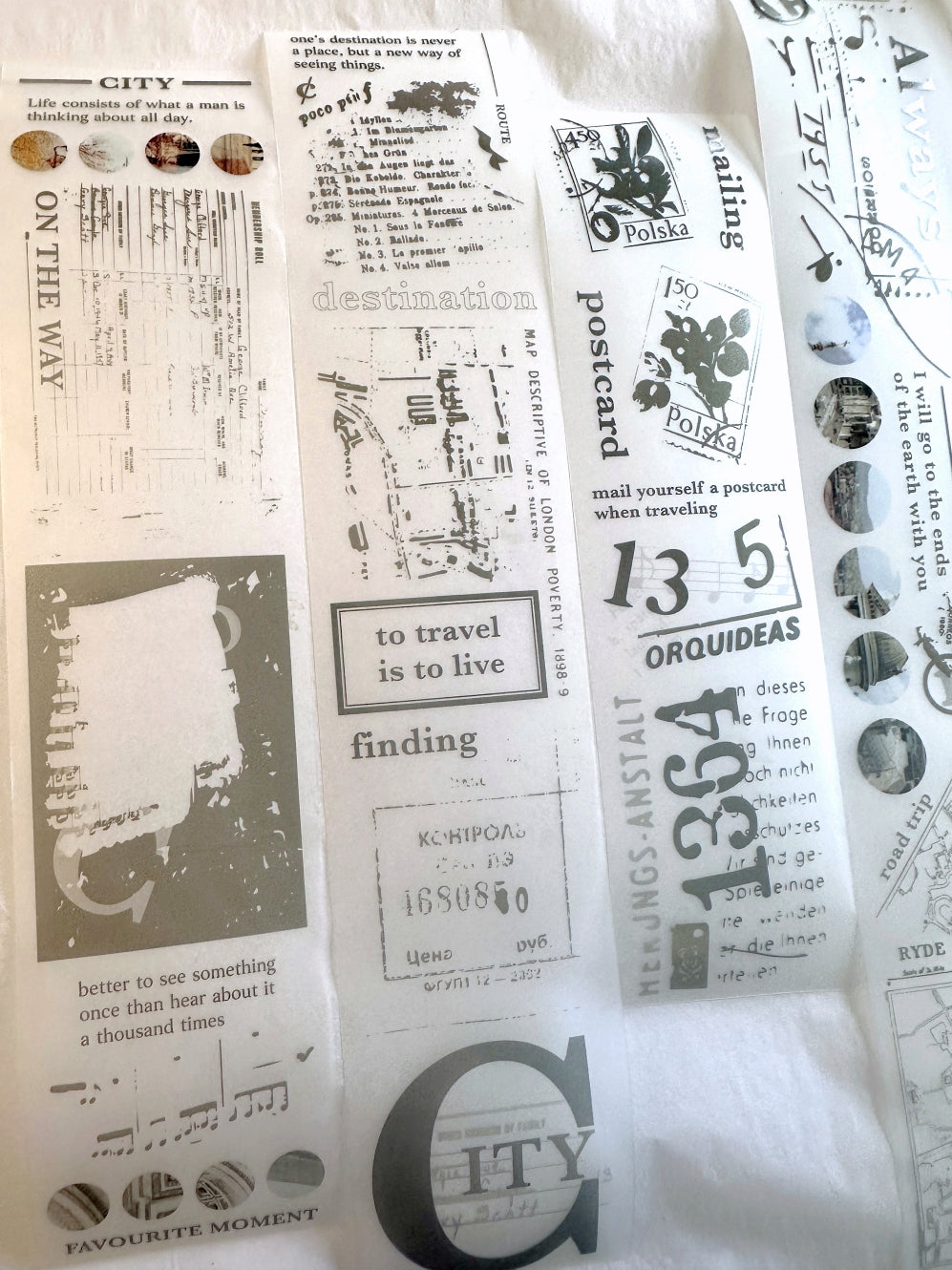 Traveling on Paper - City PET tape SAMPLES