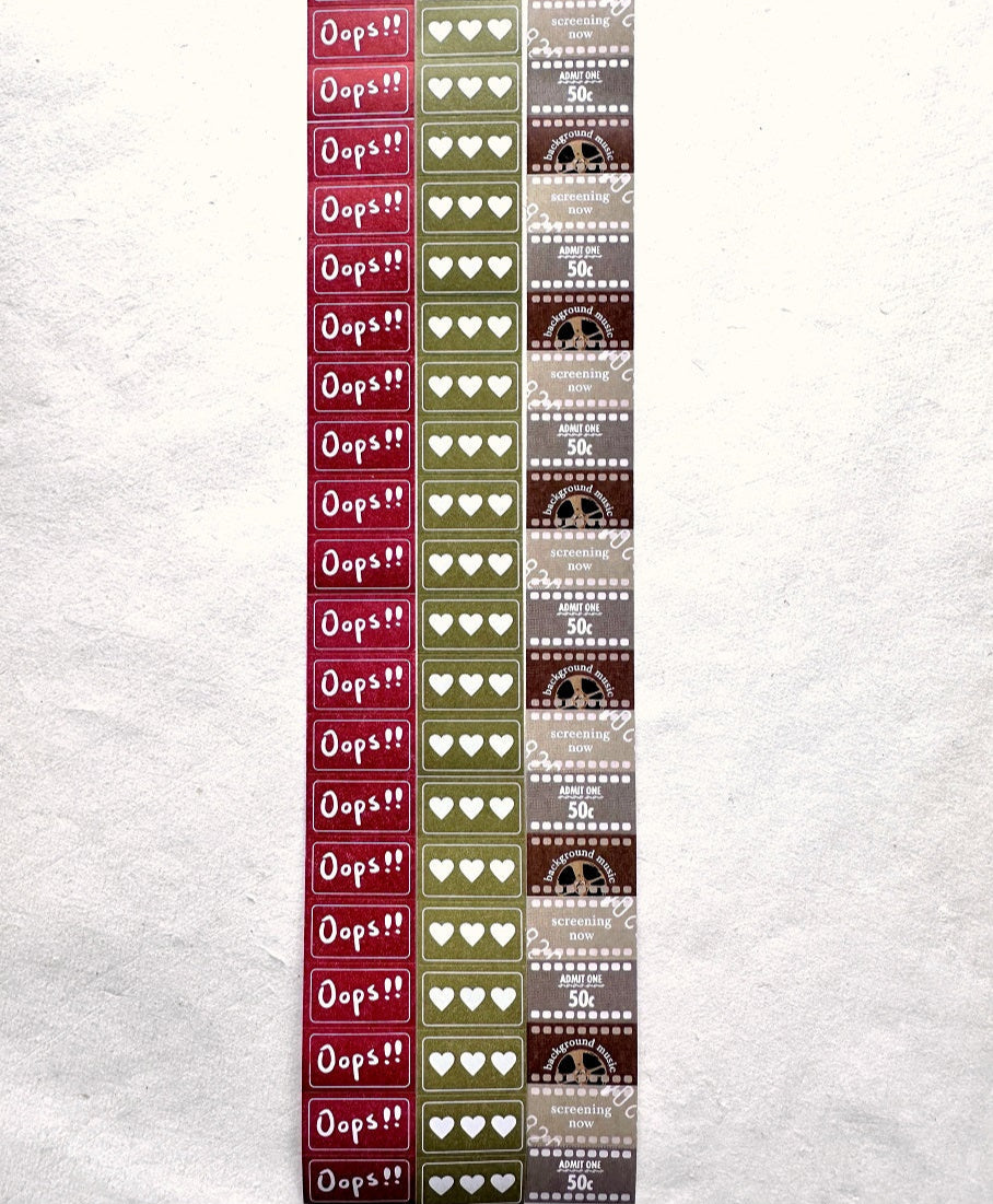 Traveling on Paper - About Film label sticker roll SAMPLES