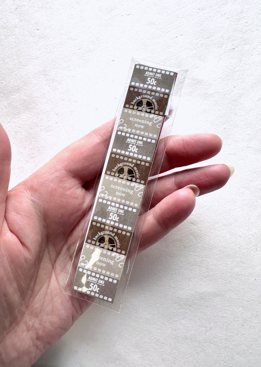 Traveling on Paper - About Film label sticker roll SAMPLES