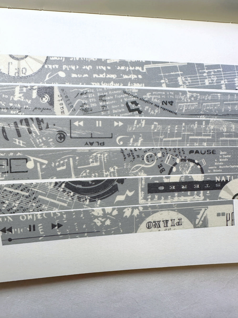 Traveling on Paper - Music Collage washi tape SAMPLES