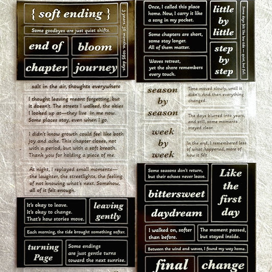 TOP Studio - Journey Vol. 3 Soft Ending kiss-cut PET tape SAMPLES