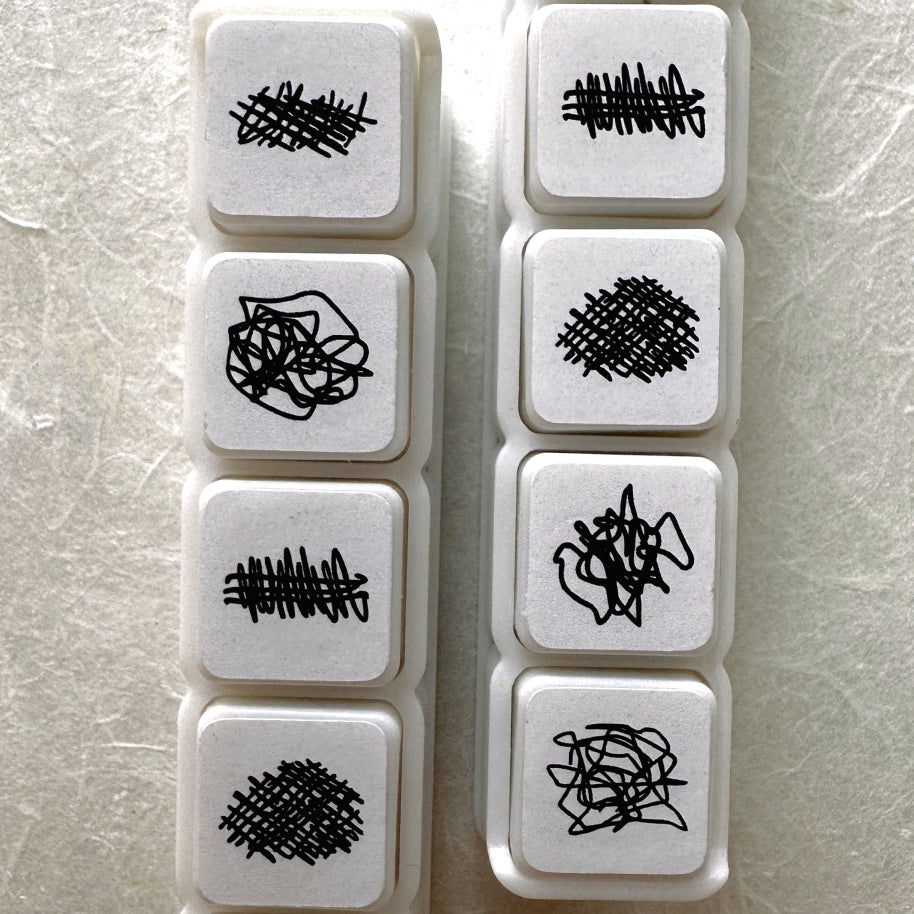 TAOthings Studio - Scribble Plan Collection - Void pre-inked push stamp set