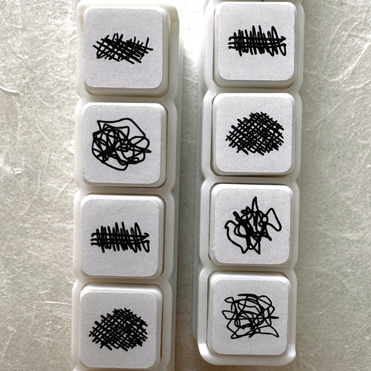 TAOthings Studio - Scribble Plan Collection - Void pre-inked push stamp set