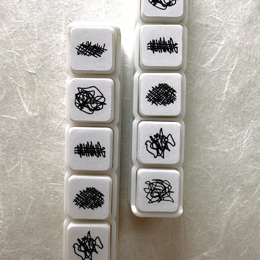 TAOthings Studio - Scribble Plan Collection - Void pre-inked push stamp set